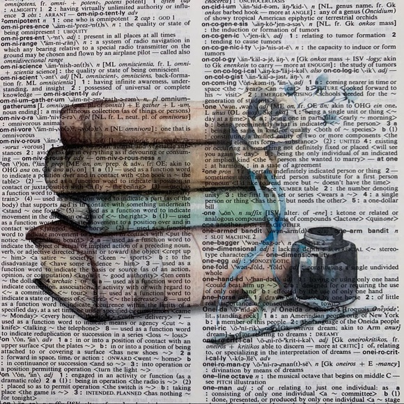 Other - Dictionary Art Print Books and Rose Flower, Vintage Art Print